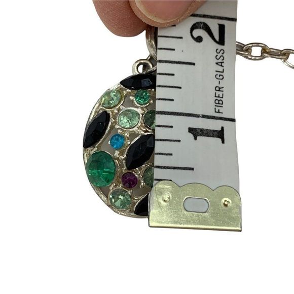 Womens Silver Multi-gem Pendant Necklace 22" Front T-Clasp 0836 Facet Fashion - Picture 4 of 10